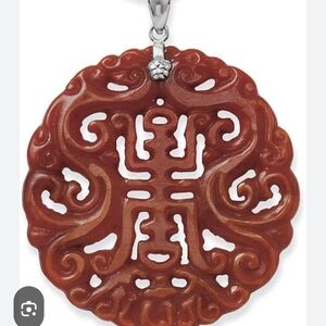Genuine Red Jade Long Life Pendant